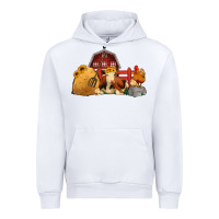 White Red Barn Farm Animals Urban Hoodie - Jasminsmagicworld