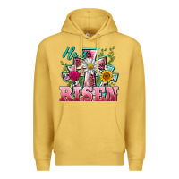 Antique Gold he is risen cross easter Premium Hoodie - BarkalooDesign