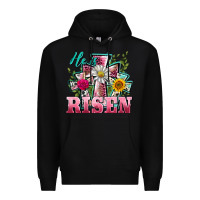 Black he is risen cross easter Premium Hoodie - BarkalooDesign