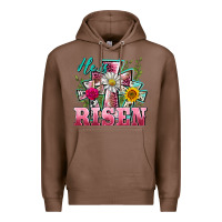 Chestnut he is risen cross easter Premium Hoodie - BarkalooDesign