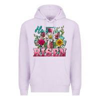 Lilac he is risen cross easter Premium Hoodie - BarkalooDesign