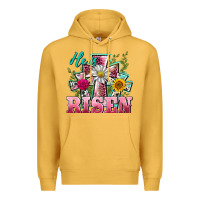 Mustard he is risen cross easter Premium Hoodie - BarkalooDesign