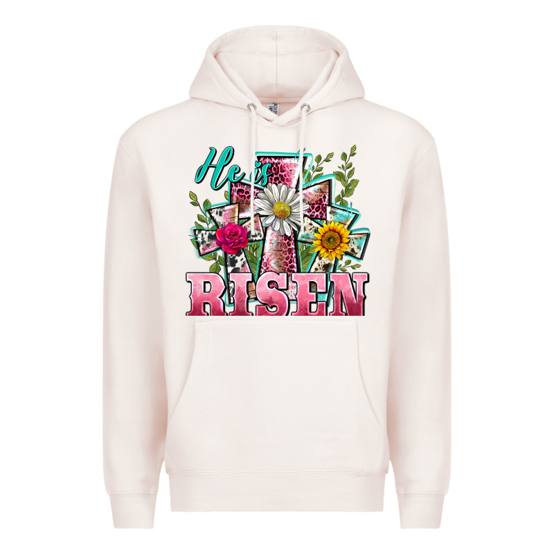He Is Risen Cross Easter Premium Hoodie by BarkalooDesign | Teevron