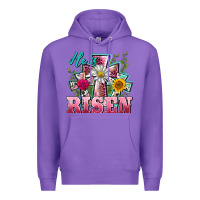 Purple he is risen cross easter Premium Hoodie - BarkalooDesign