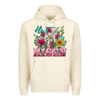 Sandshell he is risen cross easter Premium Hoodie - BarkalooDesign