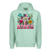 Seafoam he is risen cross easter Premium Hoodie - BarkalooDesign
