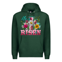 Sports Green he is risen cross easter Premium Hoodie - BarkalooDesign
