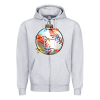 Heather Grey christmas  baseball Zipper Hoodie - Zillion Design Studio