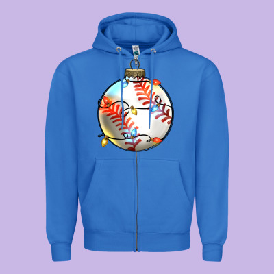 Christmas  Baseball Zipper Hoodie Designed By Zillion Design Studio