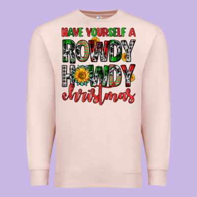 Have Yourself A Rowdy Howdy Christmas Premium Sweatshirt Designed By Fadigitalartstudio