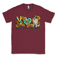 Burgundy peace love st. bernard Classic Tee - texasbilliewilder