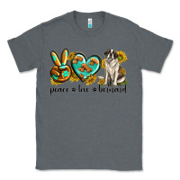 Charcoal Heather peace love st. bernard Classic Tee - texasbilliewilder