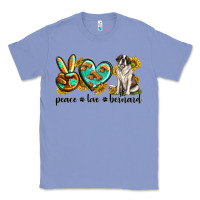 Colony Blue peace love st. bernard Classic Tee - texasbilliewilder