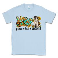 Dusty Blue peace love st. bernard Classic Tee - texasbilliewilder