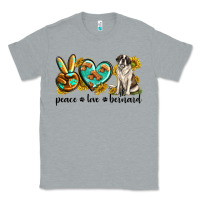 Heather Grey peace love st. bernard Classic Tee - texasbilliewilder