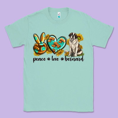 Classic Tee peace love st. bernard
