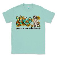 Seafoam peace love st. bernard Classic Tee - texasbilliewilder