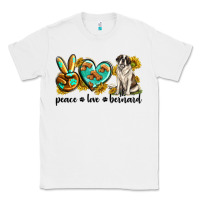White peace love st. bernard Classic Tee - texasbilliewilder