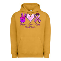 Pigment Peanut Butter Peace Love Cure Breast Cancer Urban Hoodie - Jasminsmagicworld