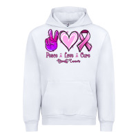 White Peace Love Cure Breast Cancer Urban Hoodie - Jasminsmagicworld