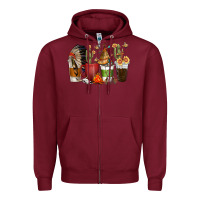Coffee Cups Indian Headdress Zipper Hoodie | Teevron