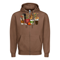 Chestnut coffee cups indian headdress Zipper Hoodie - texasbilliewilder