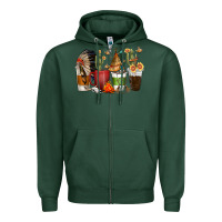 Sports Green coffee cups indian headdress Zipper Hoodie - texasbilliewilder