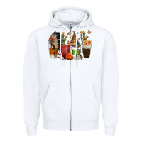 White coffee cups indian headdress Zipper Hoodie - texasbilliewilder