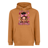 Meerkat just a girl who loves pink christmas messy bun Heavyweight Hoodie - texasbilliewilder