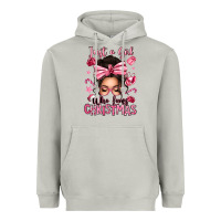 Moon Dust just a girl who loves pink christmas messy bun Heavyweight Hoodie - texasbilliewilder