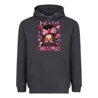 Smoke just a girl who loves pink christmas messy bun Heavyweight Hoodie - texasbilliewilder