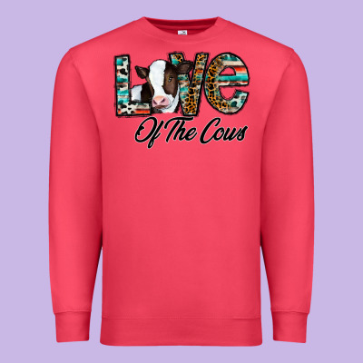 Love Of The Cows Premium Sweatshirt Designed By Cowhidedigitalart