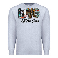 Heather Grey love of the cows Premium Sweatshirt - CowhideDigitalArt