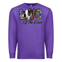 Purple love of the cows Premium Sweatshirt - CowhideDigitalArt
