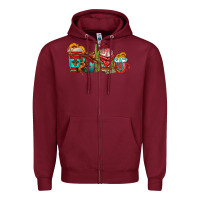 Burgundy cowboy coffee cups Zipper Hoodie - texasbilliewilder