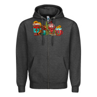 Charcoal Heather cowboy coffee cups Zipper Hoodie - texasbilliewilder