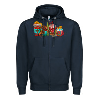 Navy cowboy coffee cups Zipper Hoodie - texasbilliewilder