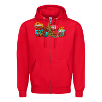 Red cowboy coffee cups Zipper Hoodie - texasbilliewilder