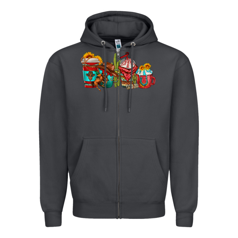 Cowboy Coffee Cups Zipper Hoodie by texasbilliewilder | Teevron