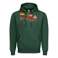 Sports Green cowboy coffee cups Zipper Hoodie - texasbilliewilder