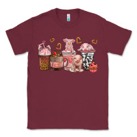 Burgundy pigs coffee cups Classic Tee - texasbilliewilder