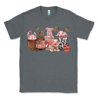 Charcoal Heather pigs coffee cups Classic Tee - texasbilliewilder
