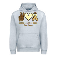 Heather Grey Peace Love Cure Bone Cancer Urban Hoodie - Jasminsmagicworld