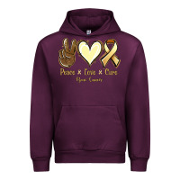 Mauve Wine Peace Love Cure Bone Cancer Urban Hoodie - Jasminsmagicworld