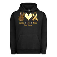 Pigment Black Peace Love Cure Bone Cancer Urban Hoodie - Jasminsmagicworld