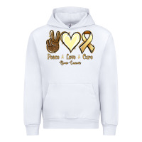 White Peace Love Cure Bone Cancer Urban Hoodie - Jasminsmagicworld
