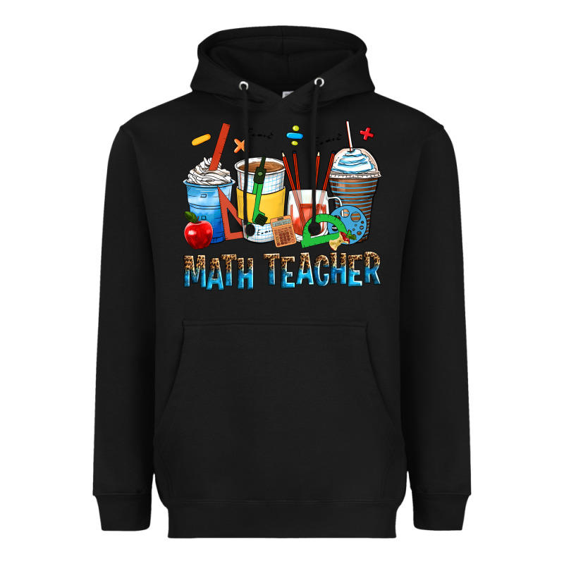 Math Teacher Coffee Cups Heavyweight Hoodie by Zillion Design Studio | Teevron