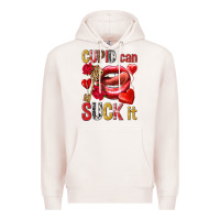 Pale Pink cupid can suck it Premium Hoodie - NancyCooperArtShop