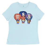 Baby Blue usa air balloon gnomies Ladies Tee - BarkalooDesign