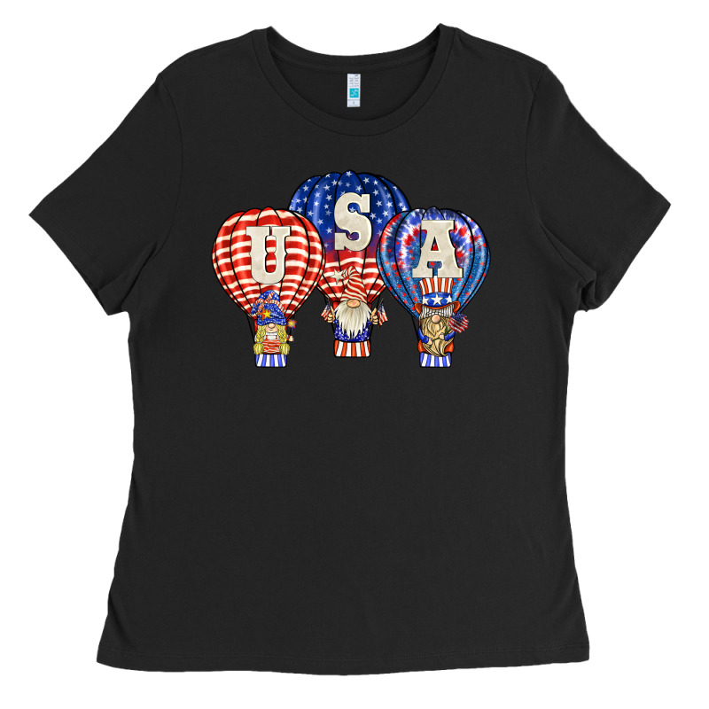 Usa Air Balloon Gnomies Ladies Tee by BarkalooDesign | Teevron